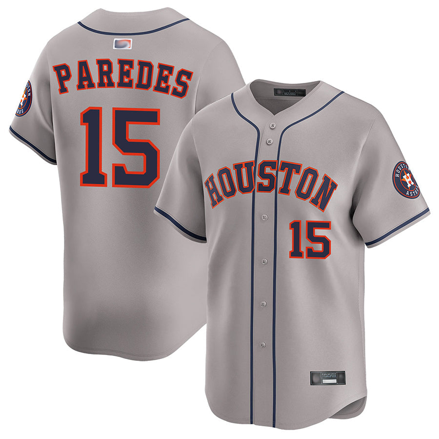 Custom #15 Gray HOU Baseball Shirt Top
