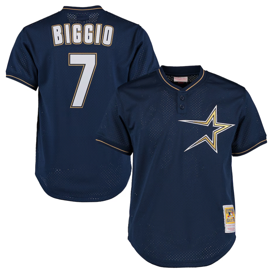 Custom #7 Navy HOU Baseball Shirt Top