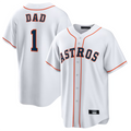 Custom #1 White HOU Baseball Shirt Top