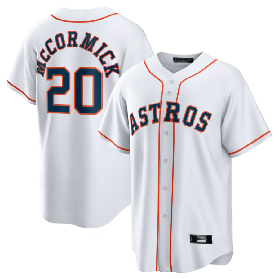 Custom #20 White HOU Baseball Shirt Top