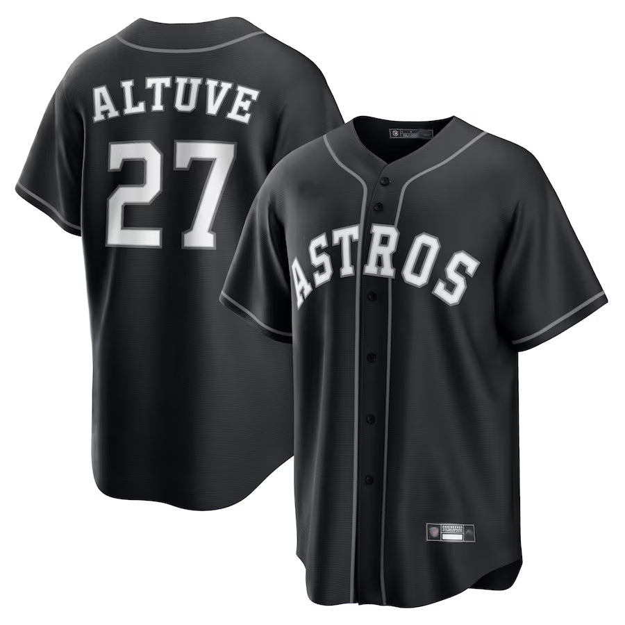 Custom #27 Black HOU Baseball Shirt Top