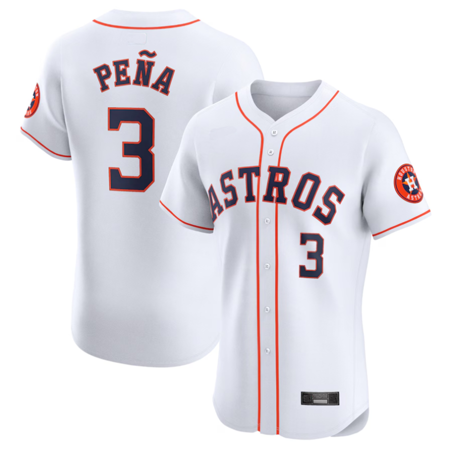 Custom #3 White HOU Baseball Shirt Top