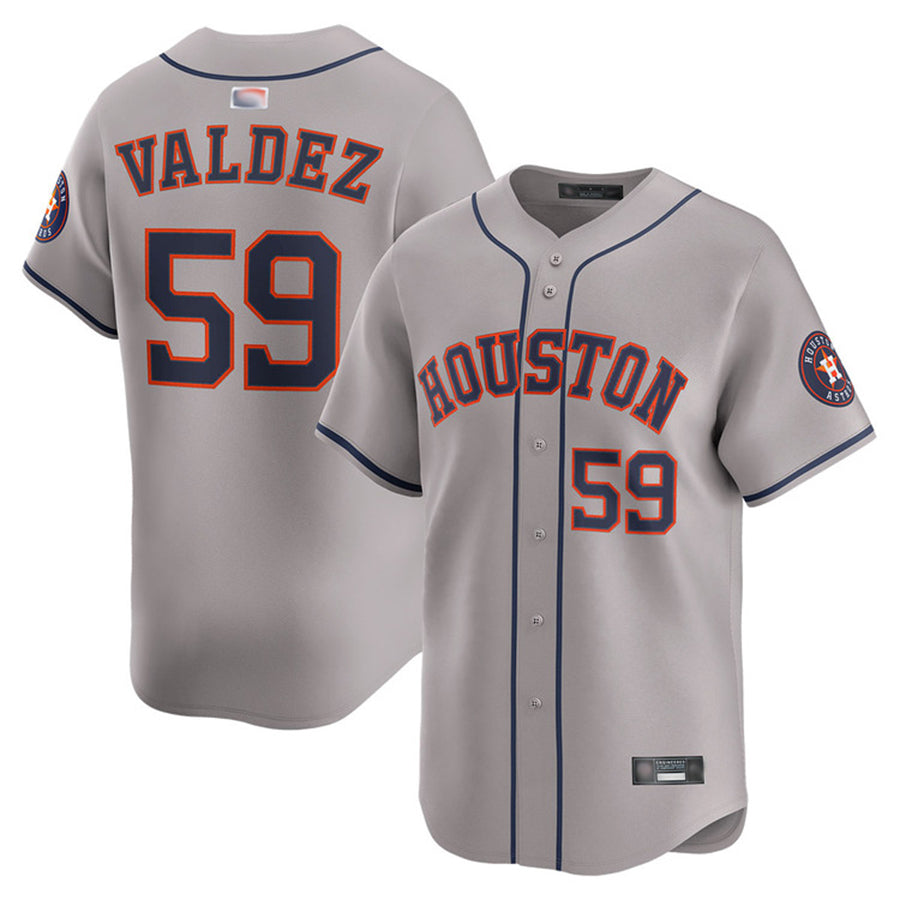 Custom #59 Gray HOU Baseball Shirt Top