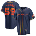 Custom #59 Navy City Connect HOU Baseball Shirt Top