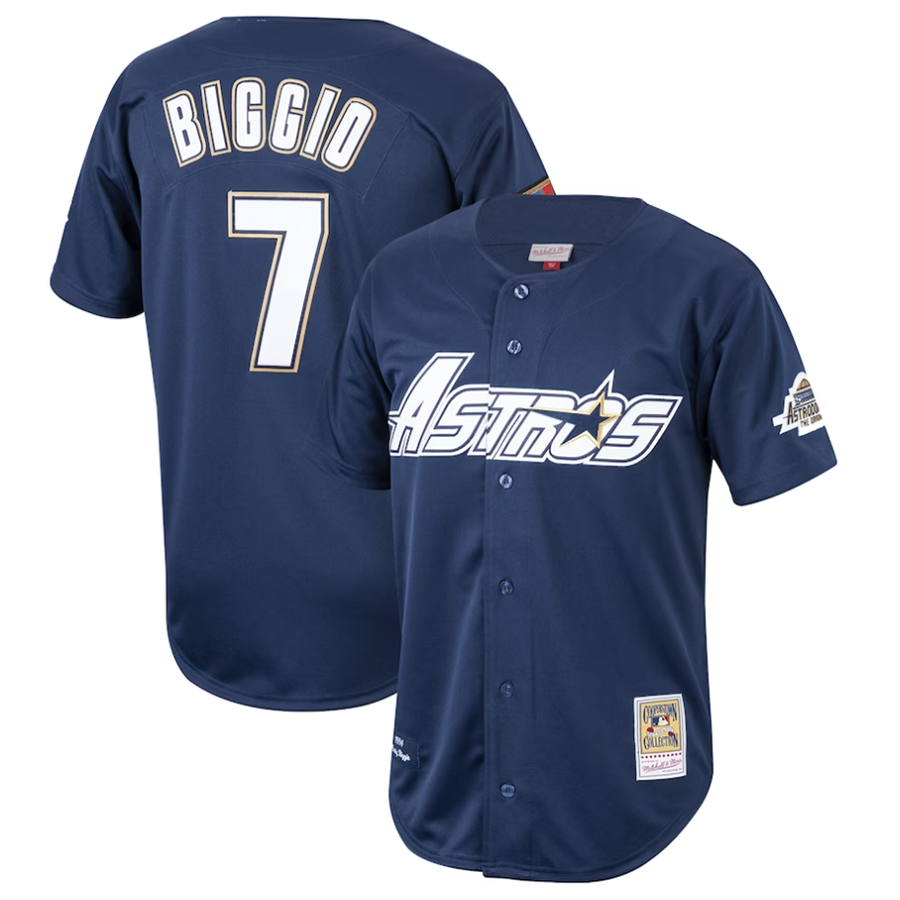 Custom #7 Navy 1994 HOU Baseball Shirt Top