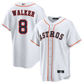 Custom #8 White HOU Baseball Shirt Top