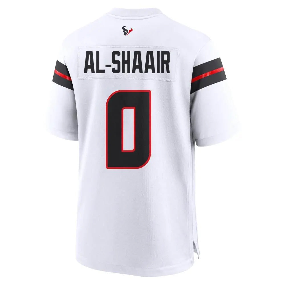 Custom #0 White HOU Football Shirt Top