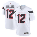 Custom #12 White HOU Football Shirt Top