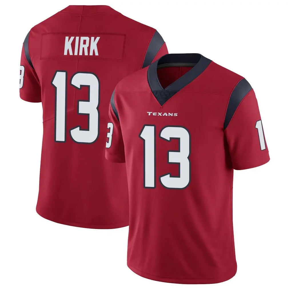 Custom #13 Red HOU Football Shirt Top