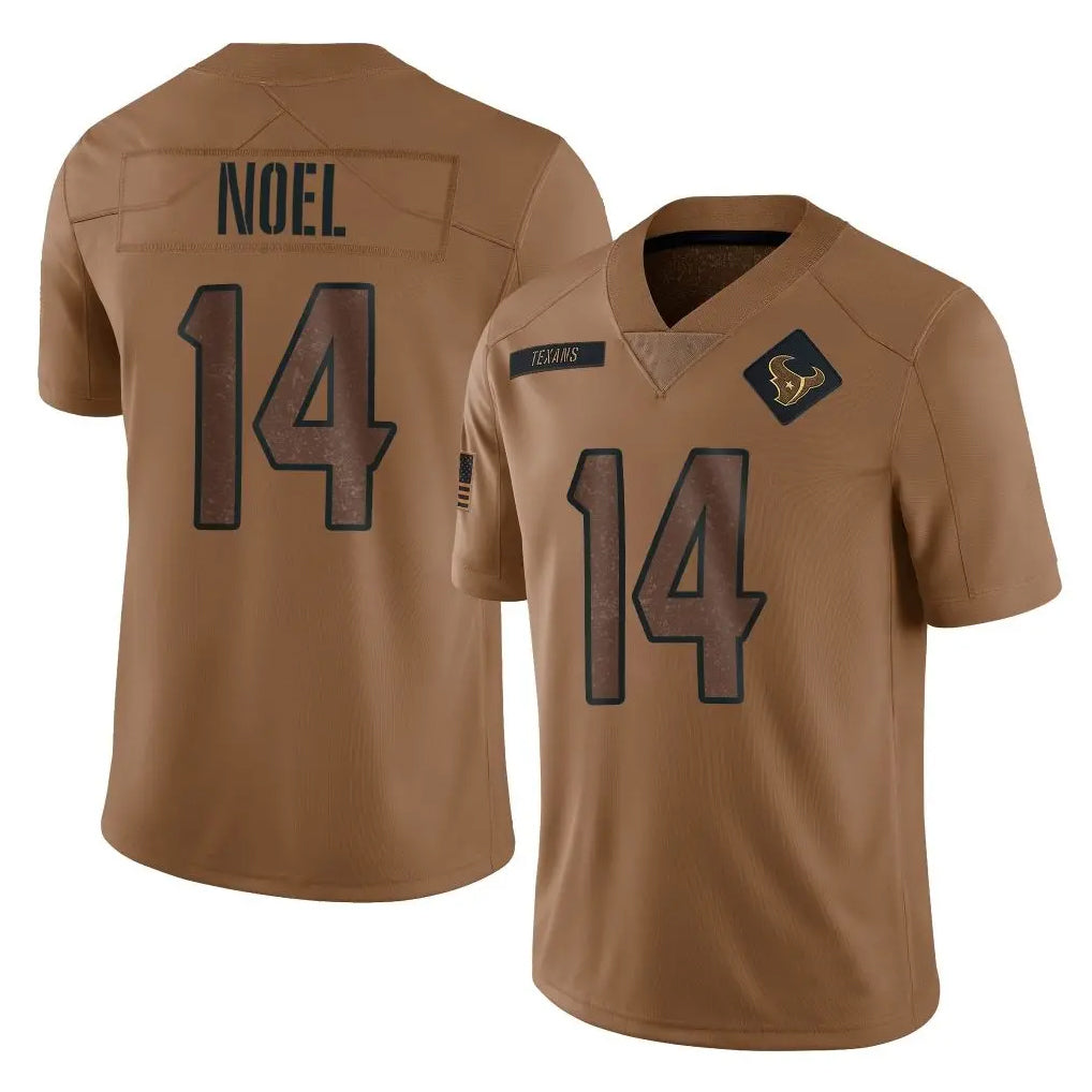 Custom #14 Brown HOU Football Shirt Top