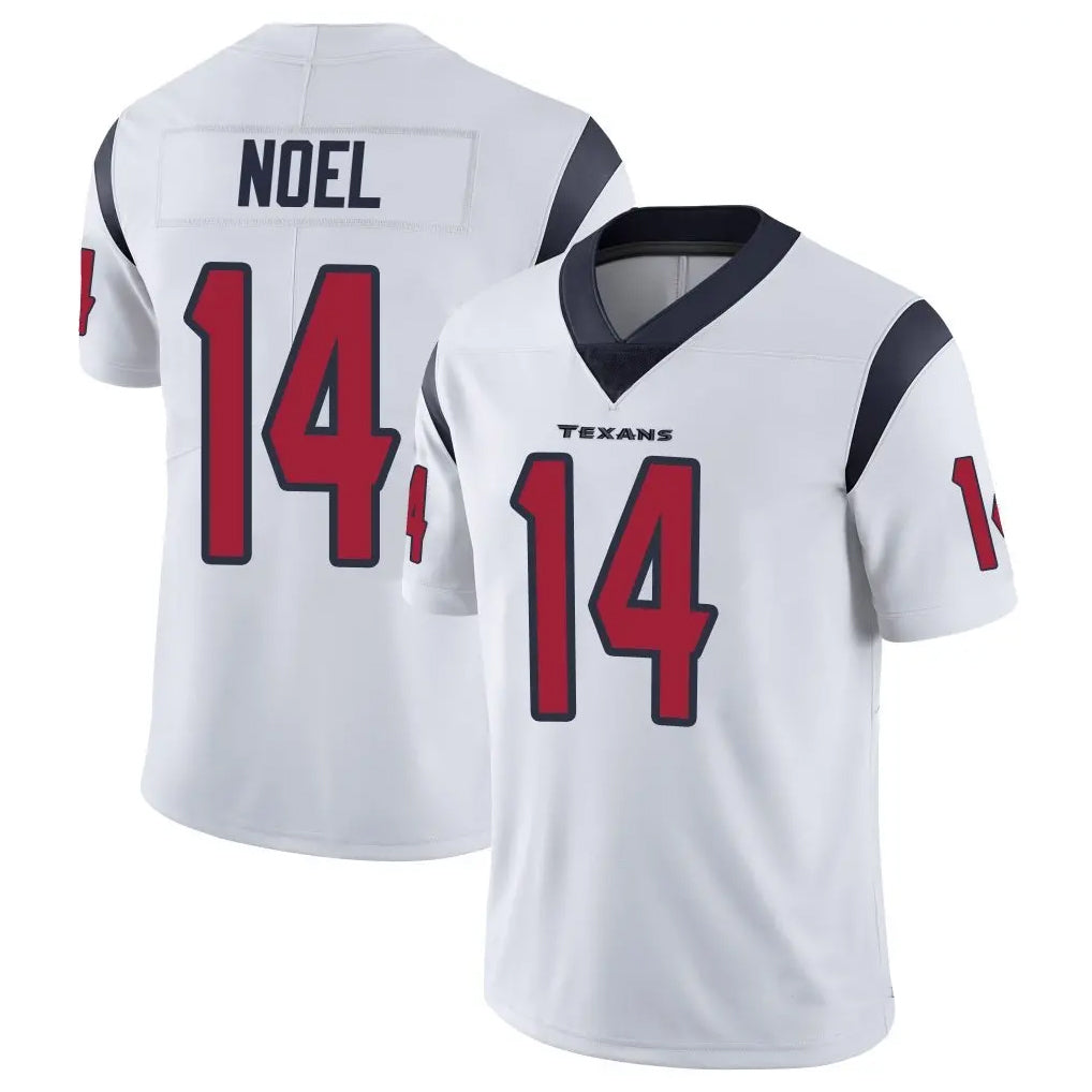 Custom #14 White HOU Football Shirt Top