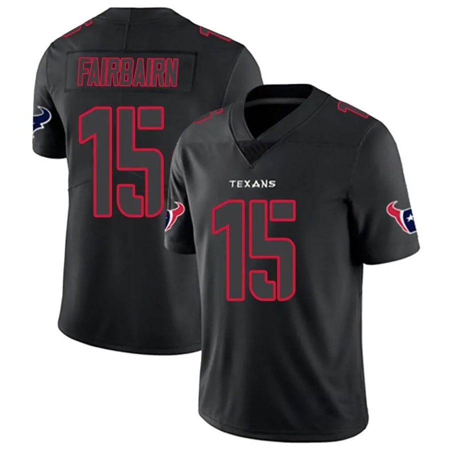 Custom #15 Black HOU Football Shirt Top