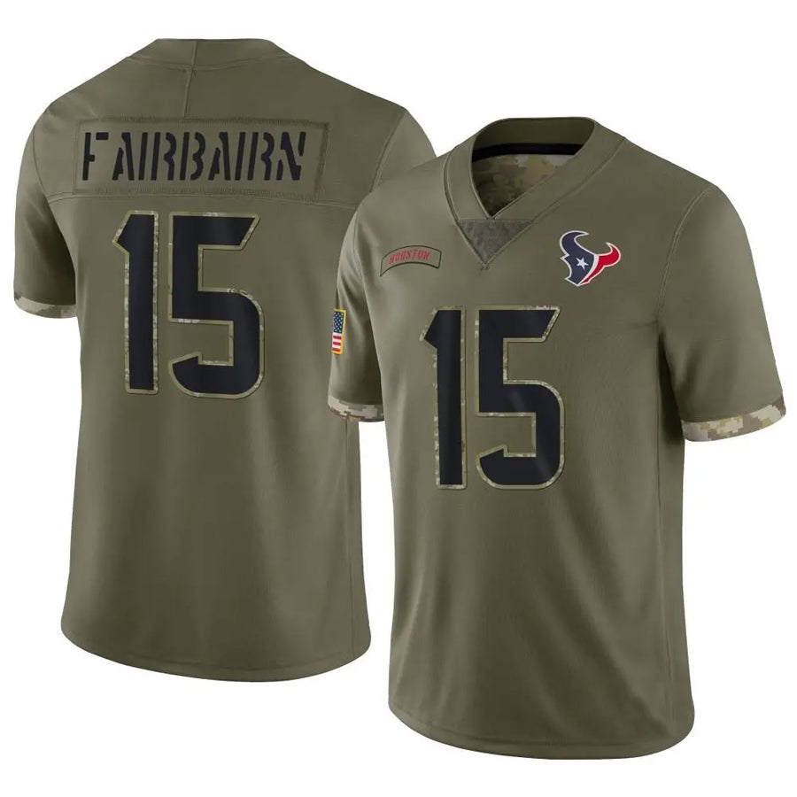 Custom #15 Olive HOU Football Shirt Top