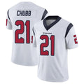 Custom #21 White HOU Football Shirt Top