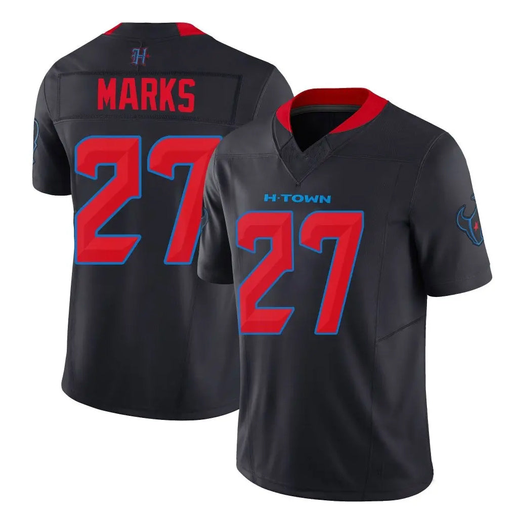 Custom #27 Navy HOU Football Shirt Top