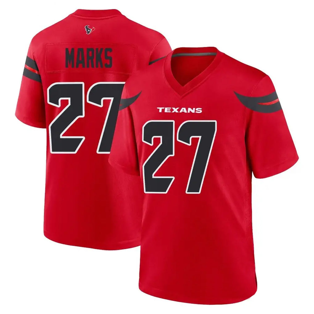 Custom #27 Red HOU Football Shirt Top