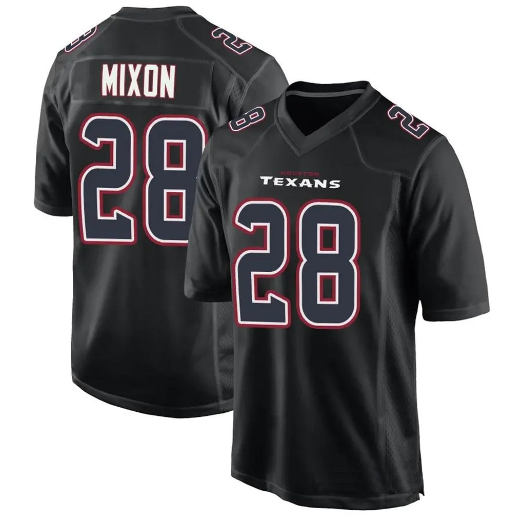 Custom #28 Black HOU Football Shirt Top