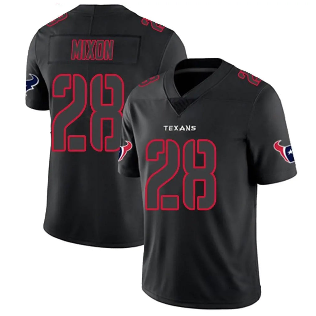 Custom #28 Black HOU Football Shirt Top