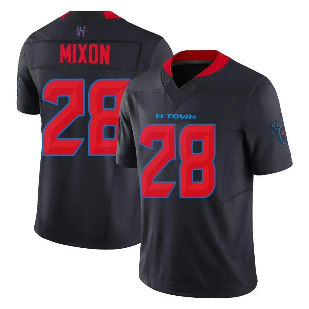 Custom #28 Navy HOU Football Shirt Top