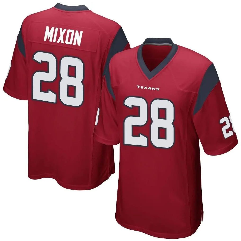 Custom #28 Red HOU Football Shirt Top