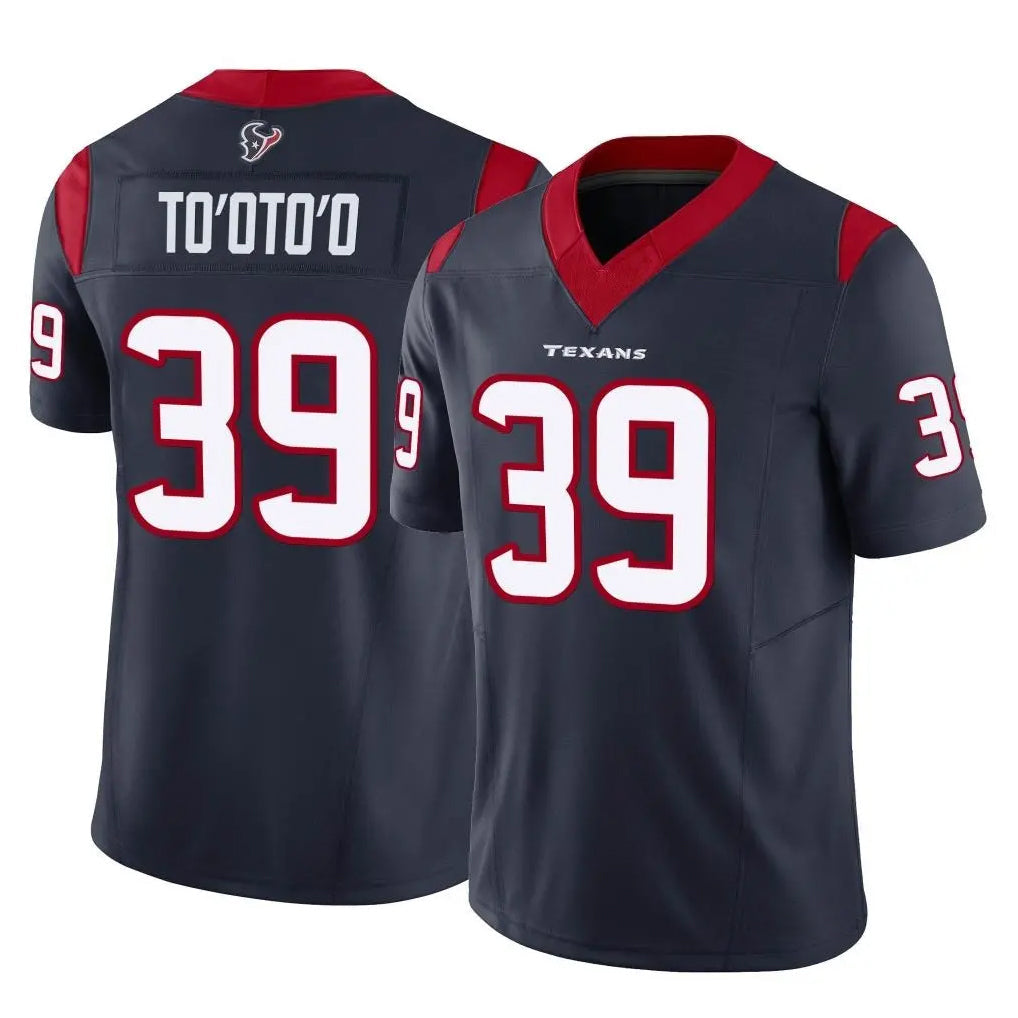 Custom #39 Navy HOU Football Shirt Top