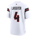 Custom #4 White HOU Football Shirt Top