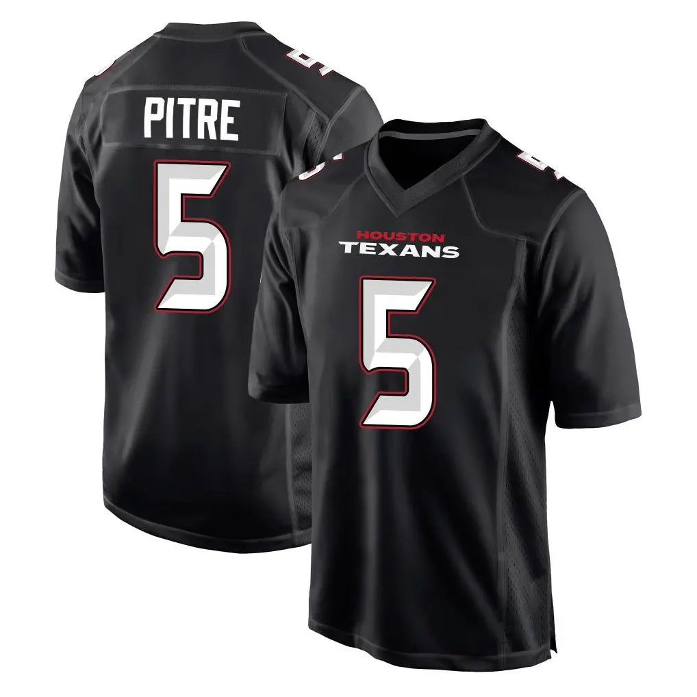 Custom #5 Black HOU Football Shirt Top