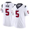 Custom #5 White HOU Football Shirt Top