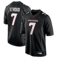 Custom #7 Carbon Black HOU Football Shirt Top