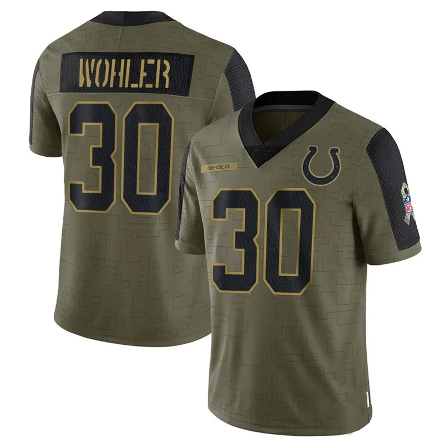 Custom #30 Olive IND Football Shirt Top