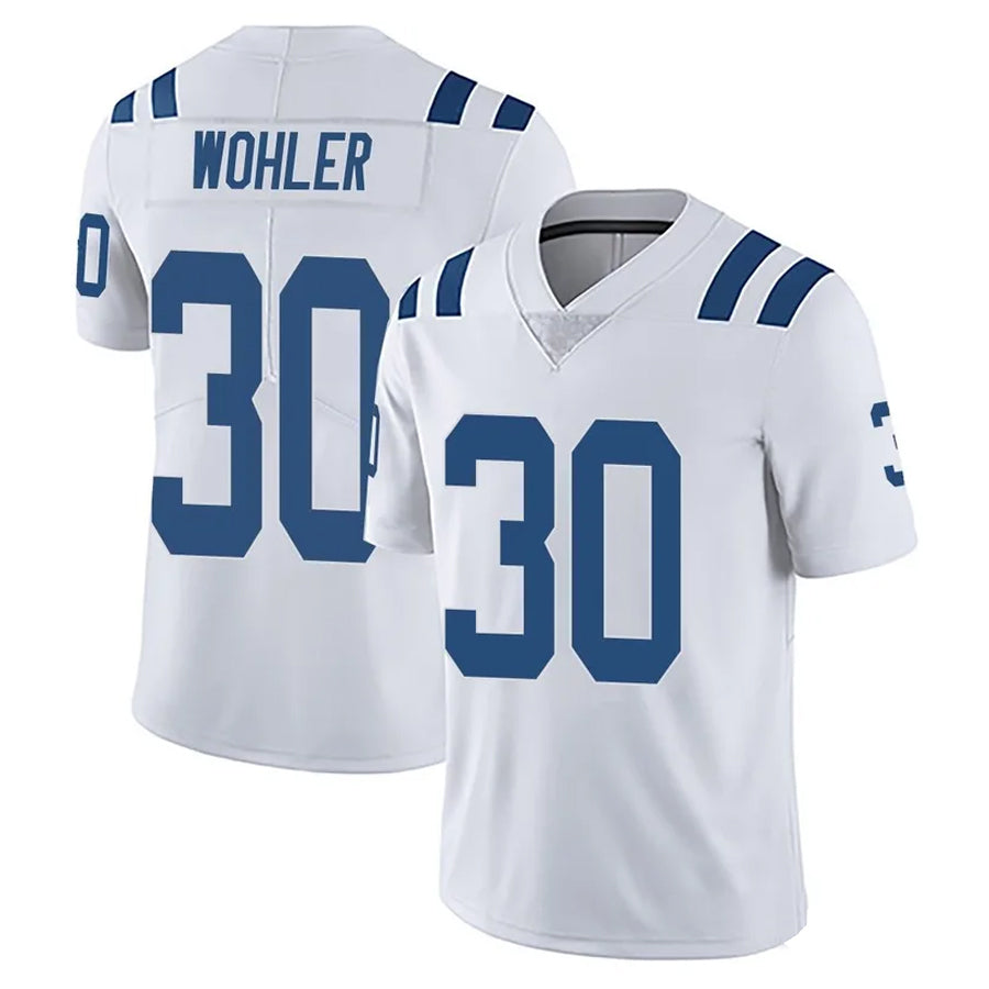 Custom #30 White IND Football Shirt Top