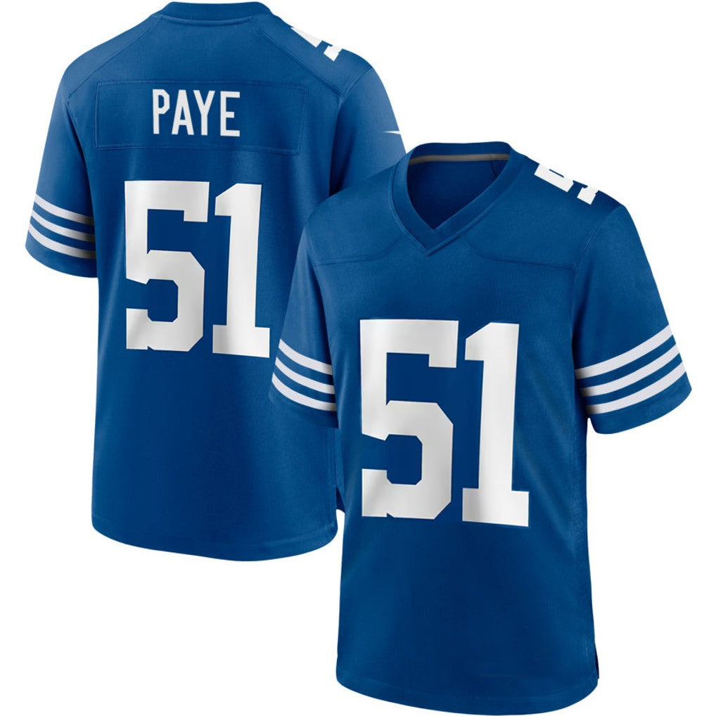 Custom #51 Royal IND Football Shirt Top
