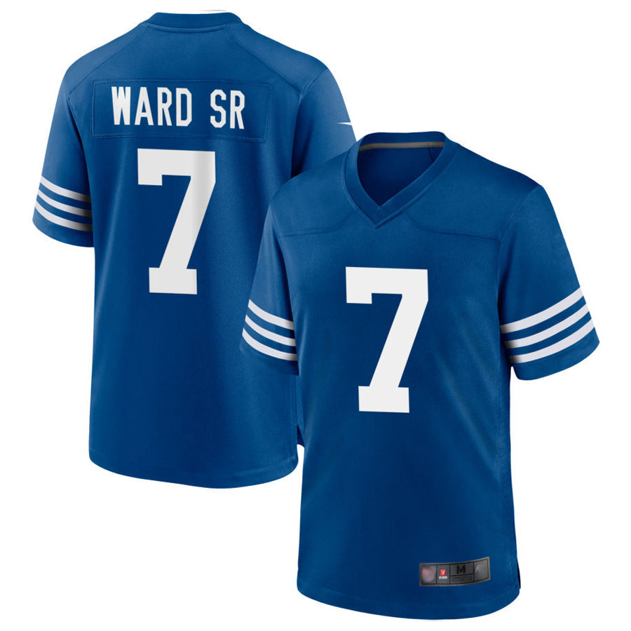 Custom #7 Royal IND Football Shirt Top