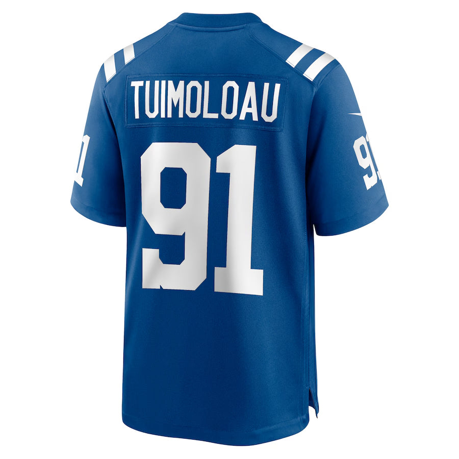Custom #91 Royal IND Football Shirt Top