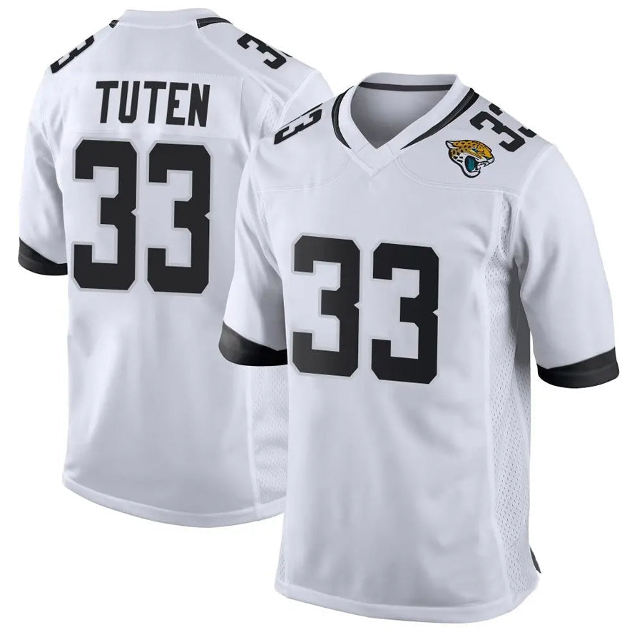 Custom #33 White JAX Football Shirt Top