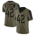 Custom #42 Olive JAX Football Shirt Top