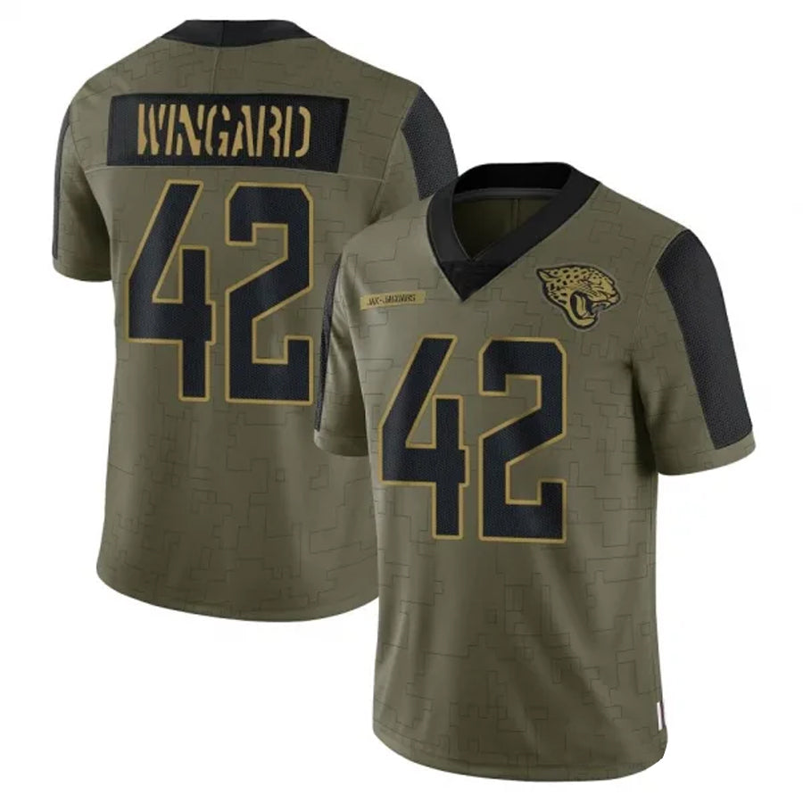 Custom #42 Olive JAX Football Shirt Top