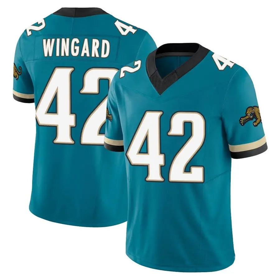 Custom #42 Teal Throwback JAX Football Shirt Top