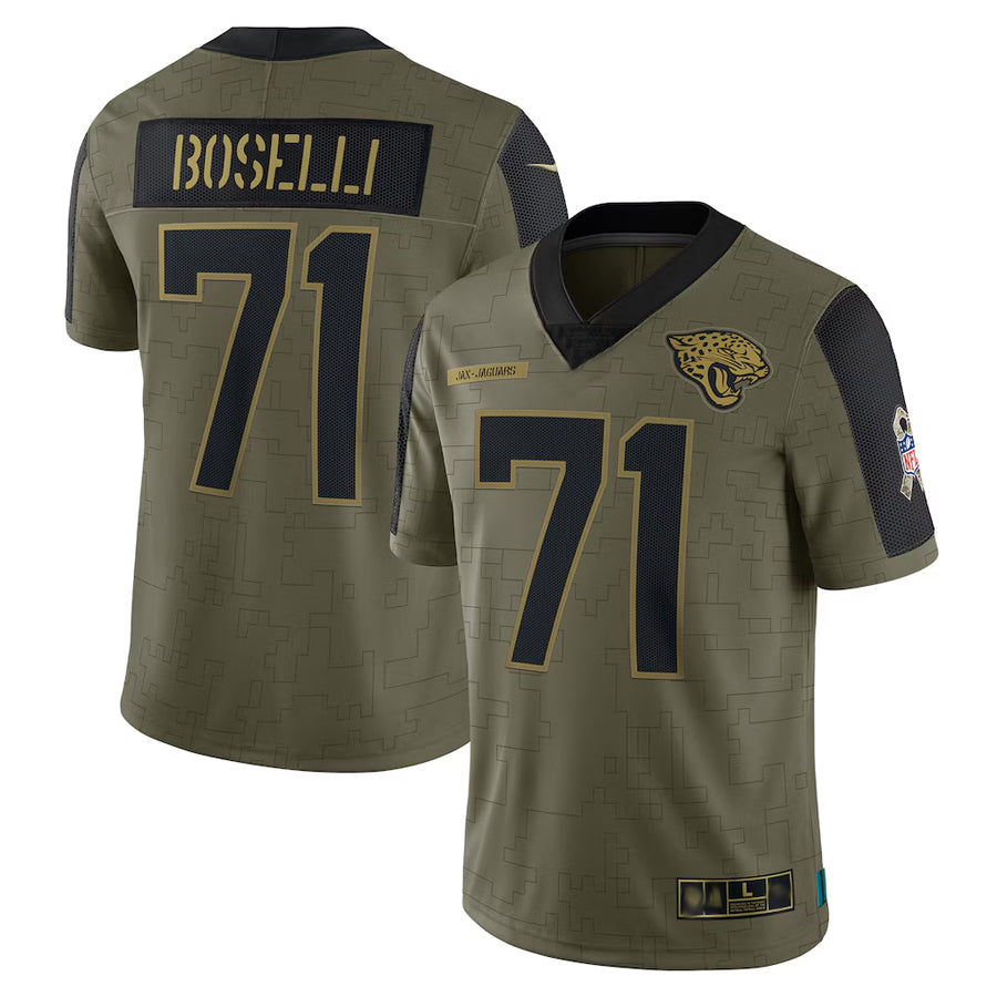 Custom #71 Olive JAX Football Shirt Top
