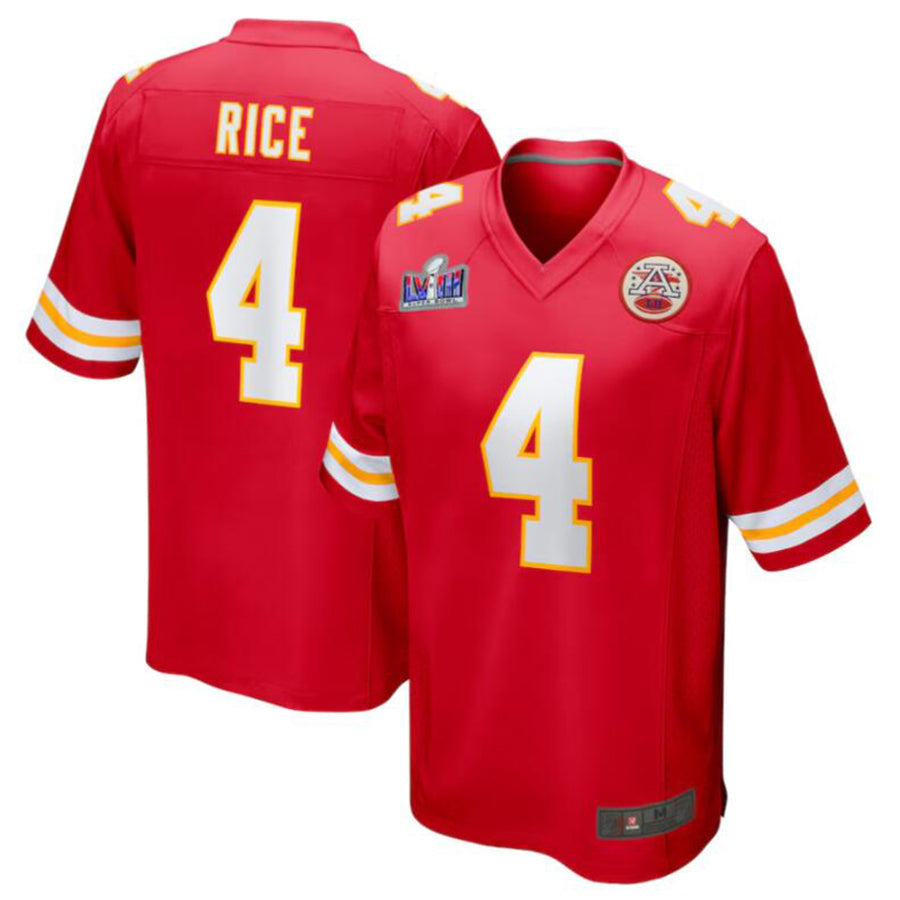 Custom #4 Red KC Football Shirt Top