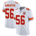 Custom #56 White KC Football Shirt Top