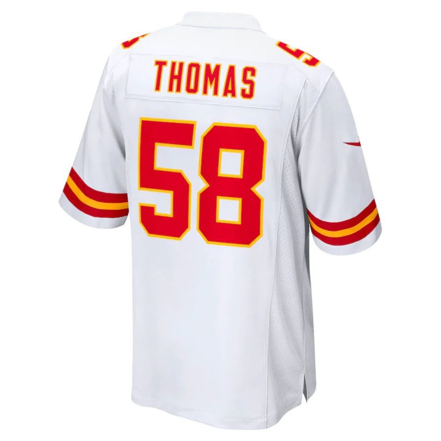 Custom #58 White KC Football Shirt Top