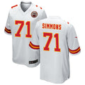 Custom #71 White KC Football Shirt Top