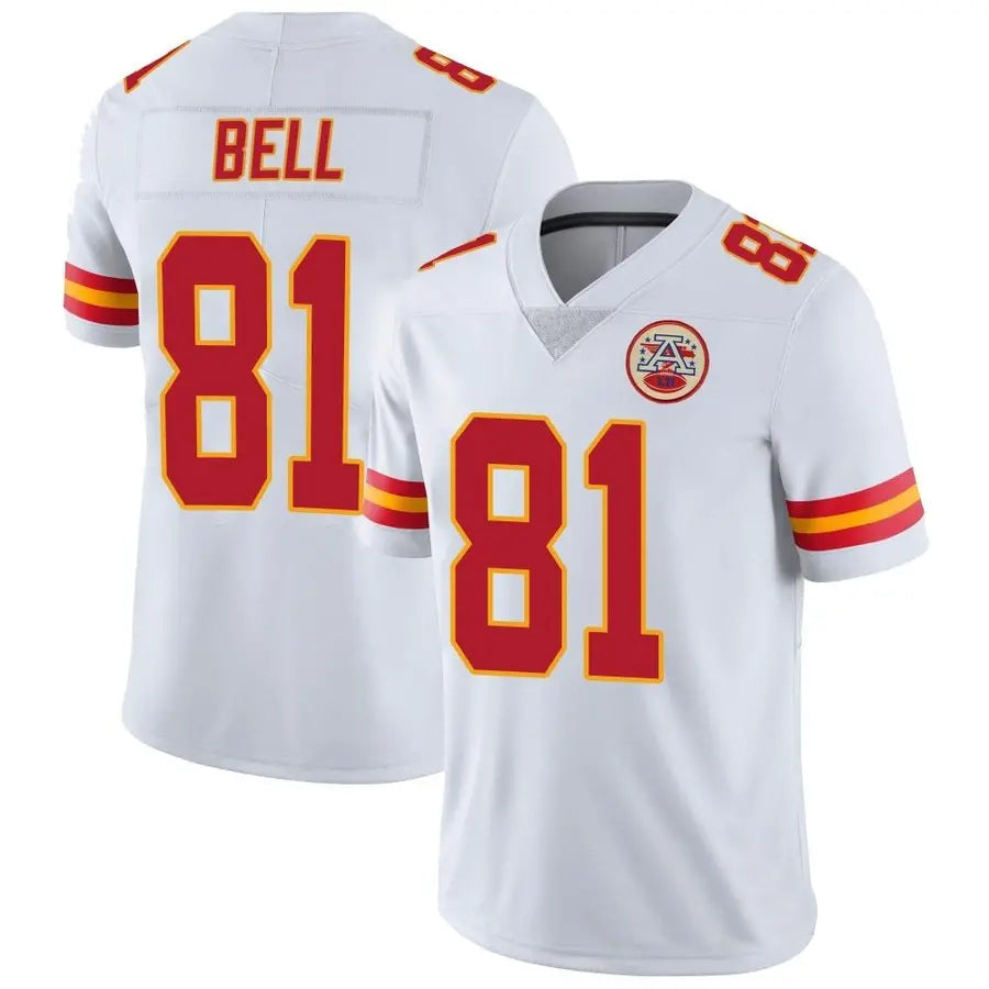 Custom #81 White KC Football Shirt Top