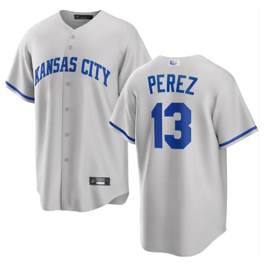 Custom #13 Gray KC Baseball Shirt Top
