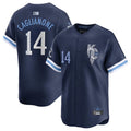 Custom #14 Navy Blue City Connect KC Baseball Shirt Top
