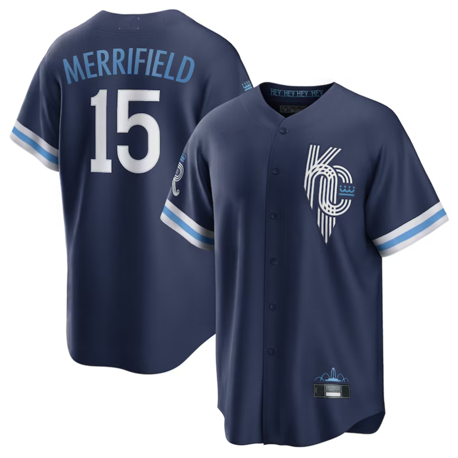 Custom #15 Navy City Connect KC Baseball Shirt Top