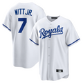 Custom #7 White KC Baseball Shirt Top