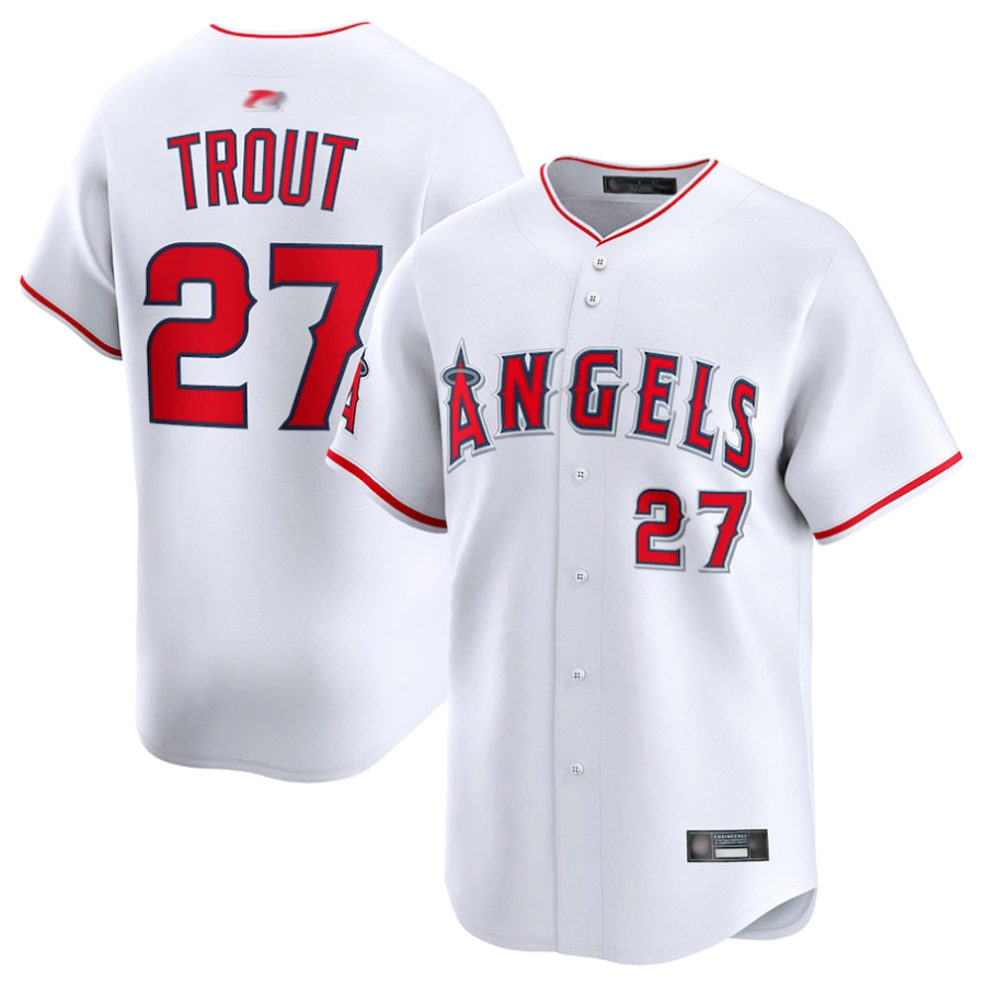 Custom #27 White LAA Baseball Shirt Top