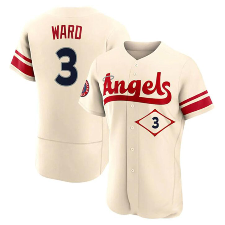 Custom #3 Cream LAA Baseball Shirt Top